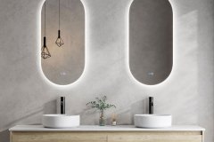 Two Oval LED Mirrors