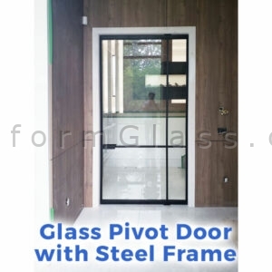 Glass Pivot Door with Welded Steel Frame