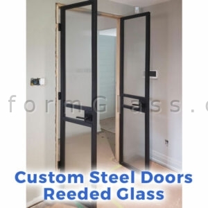 Custom Steel Doors with Reeded Glass