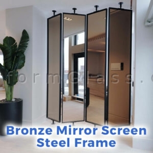 Bronze Mirror Screen with Steel Frame