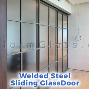 Welded Steel and Glass Sliding Door