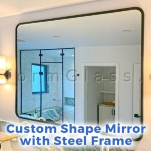 Mirror with Metal Frame and Rounded Corners